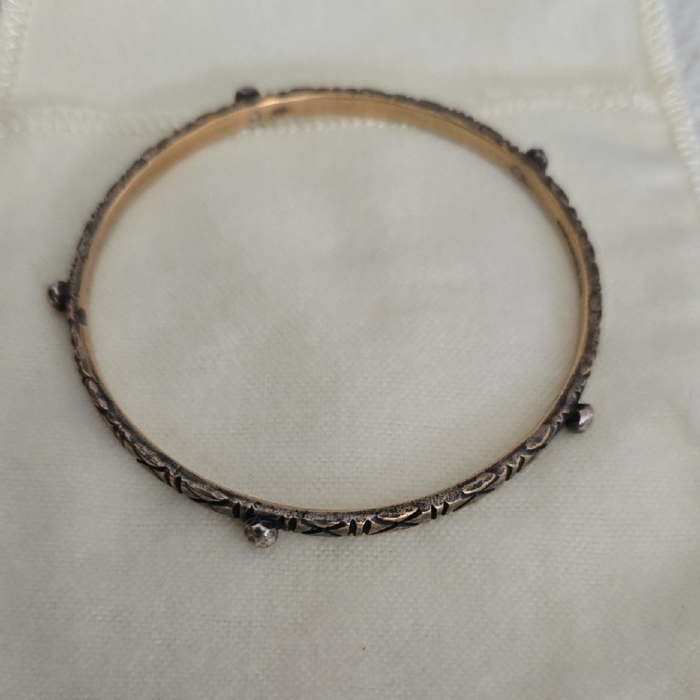 James Avery Cross Hatchef Bangle Bracelet Bronze/925